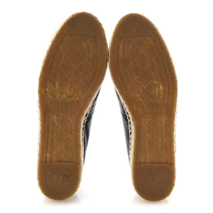 Chanel Lambskin CC Espadrilles 36 Black 6 of 9