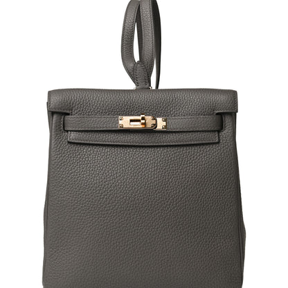 Hermes Taurillon Clemence Kelly Ado Backpack Etain 6 of 9