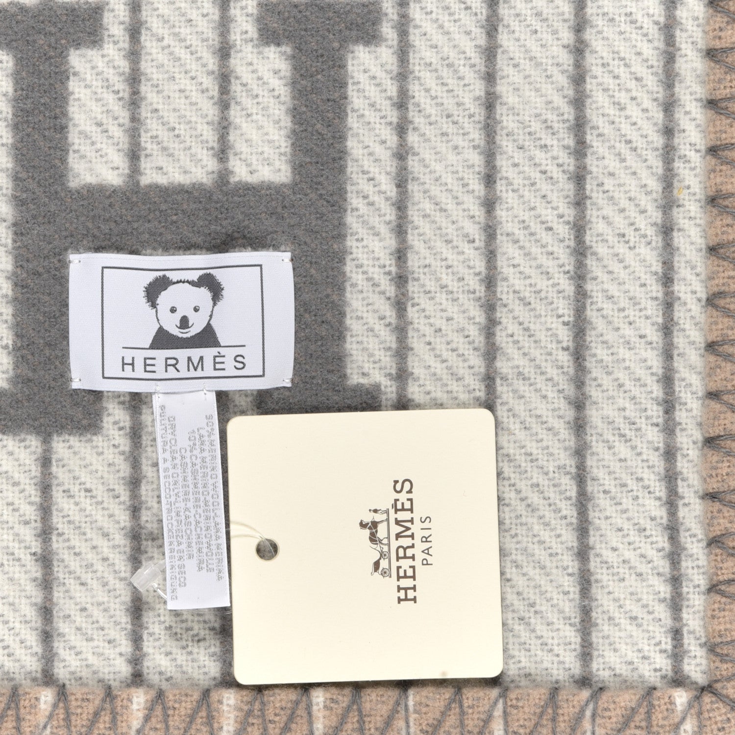 Hermes Wool Cashmere Avalon Passe-Passe Blanket Naturel 3 of 3