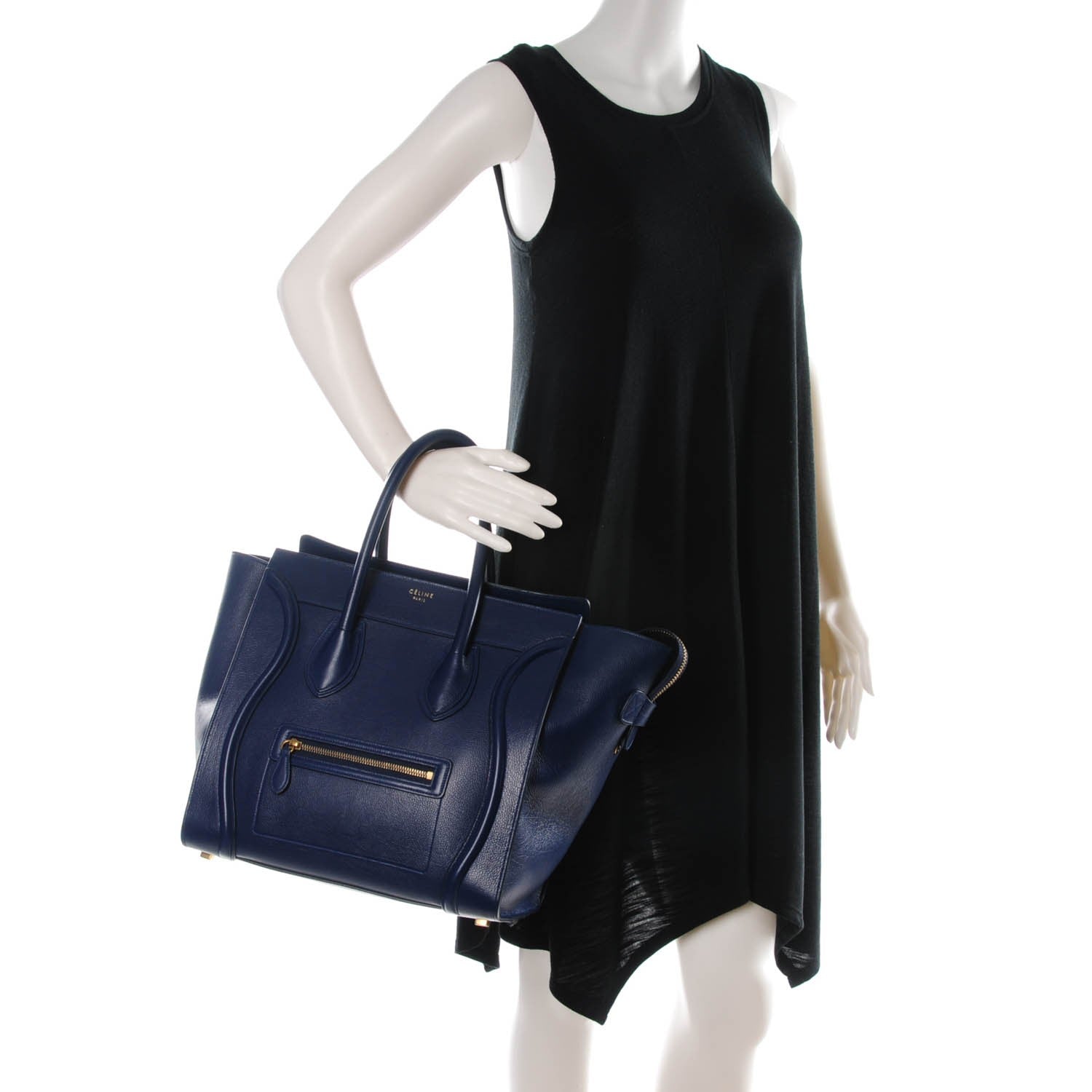 Celine Baby Calfskin Mini Luggage Ink 2 of 8