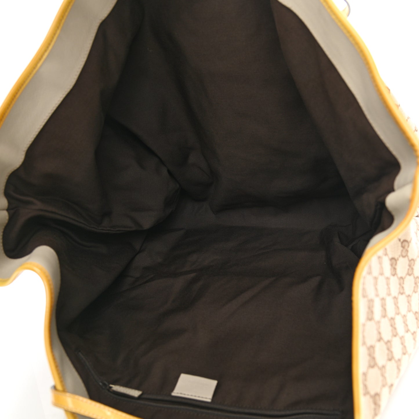 GG Monogram Patent Oliver Pug Tote Yellow Beige