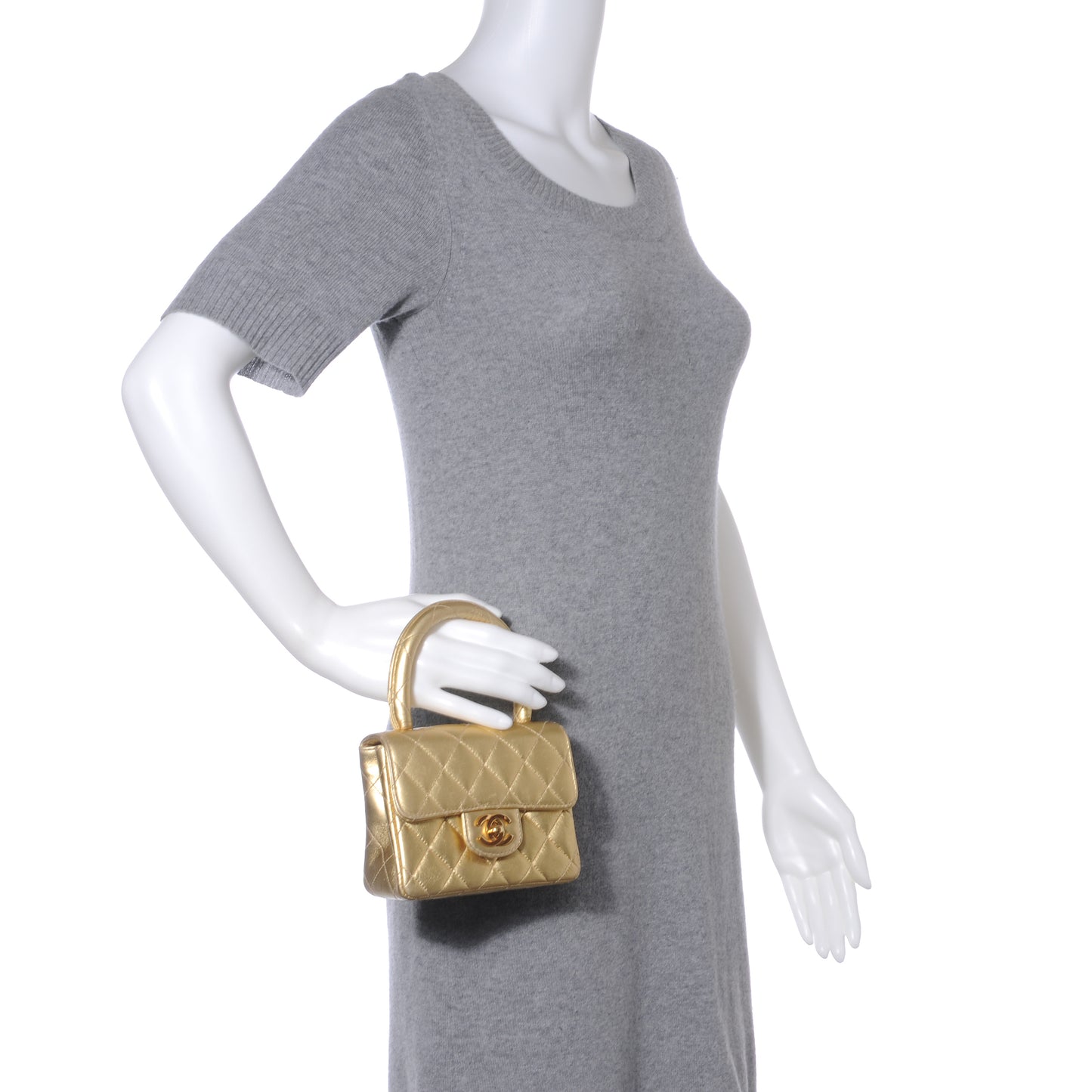 Lambskin Micro Mini Kelly Flap Bag Gold