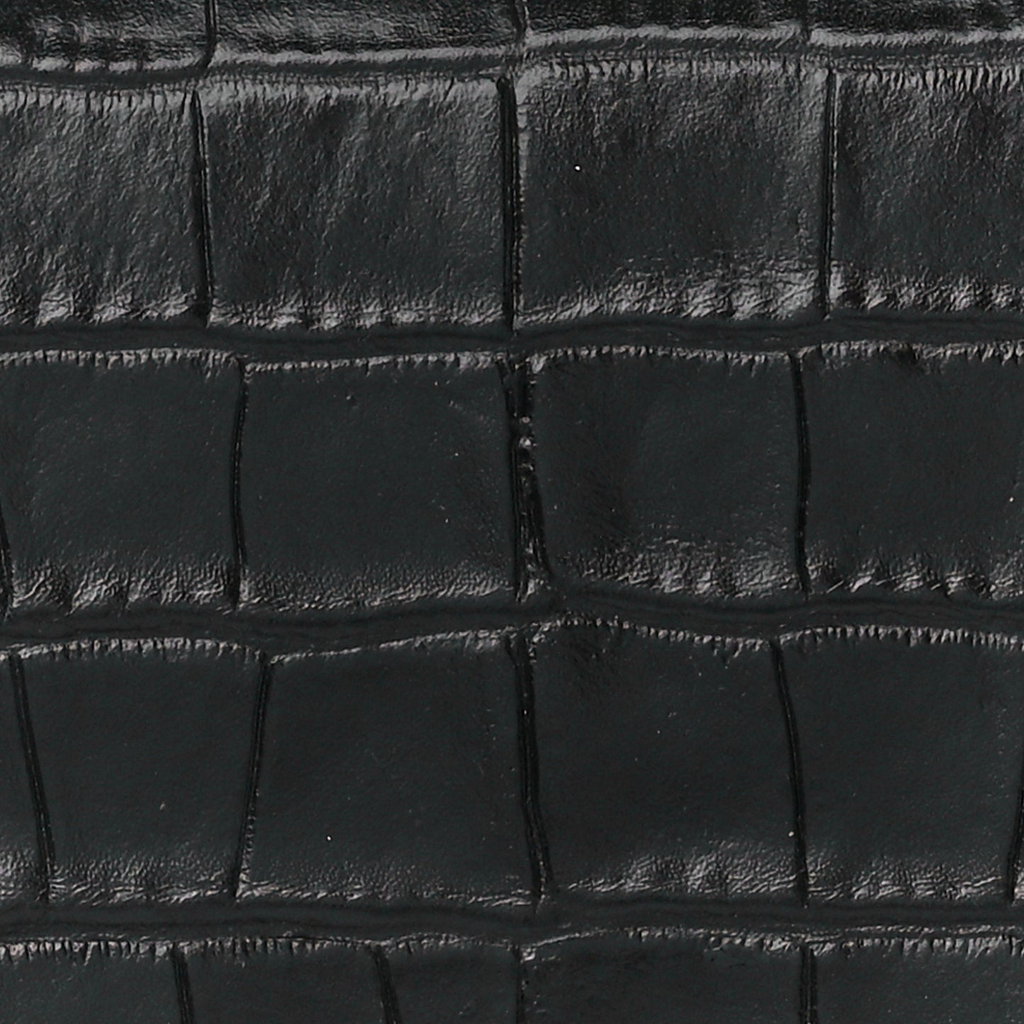 Deep Calfskin Crocodile Embossed Small Darley Black