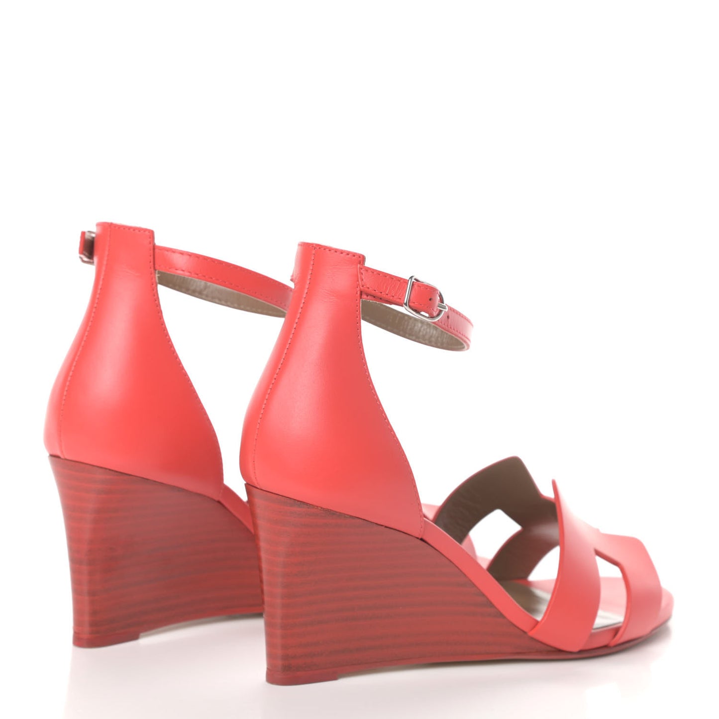 Calfskin Legend Wedge Sandals 37.5 Pavot
