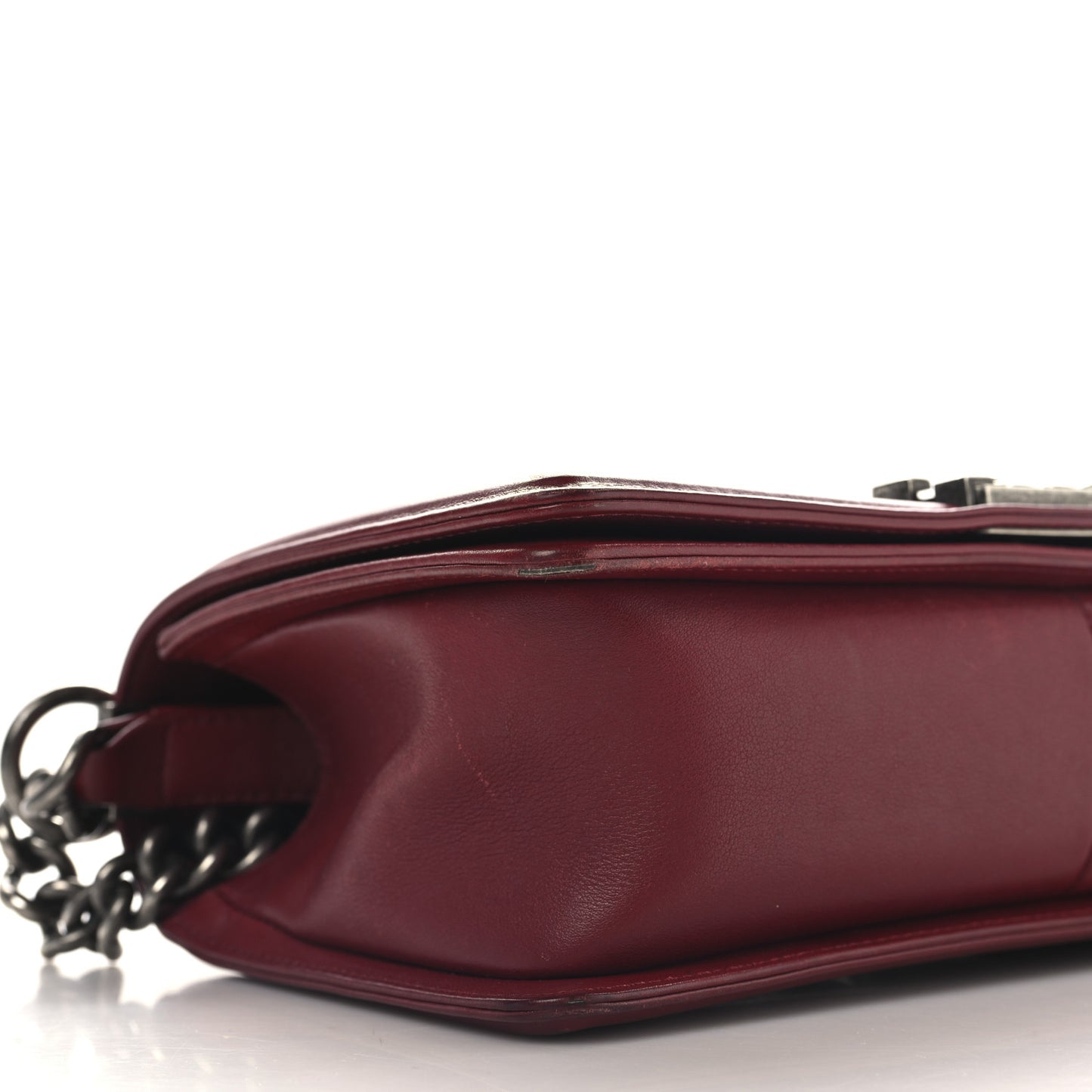 Calfskin Chevron Quilted Medium Boy Flap Red