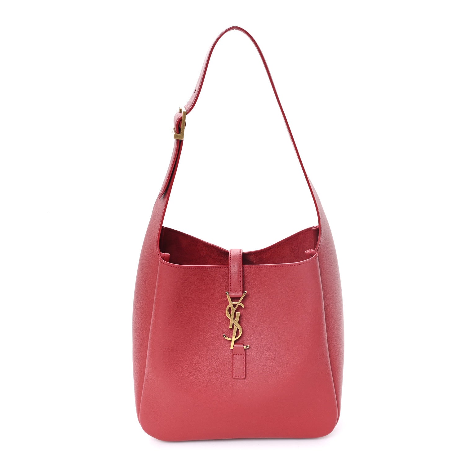Saint Laurent Smooth Calfskin Small Le 5 A 7 Soft Hobo Red Danger 1 of 10