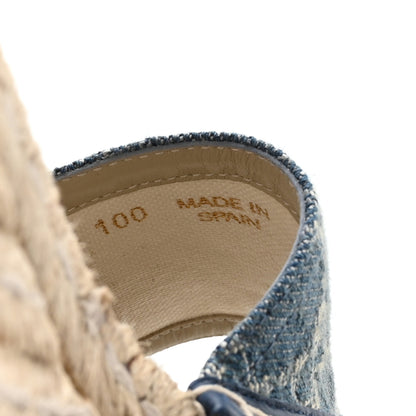Gucci New Denim GG Monogram Pilar Ankle Wrap Espadrille Wedge Sandals 40.5 Light Blue 9 of 9