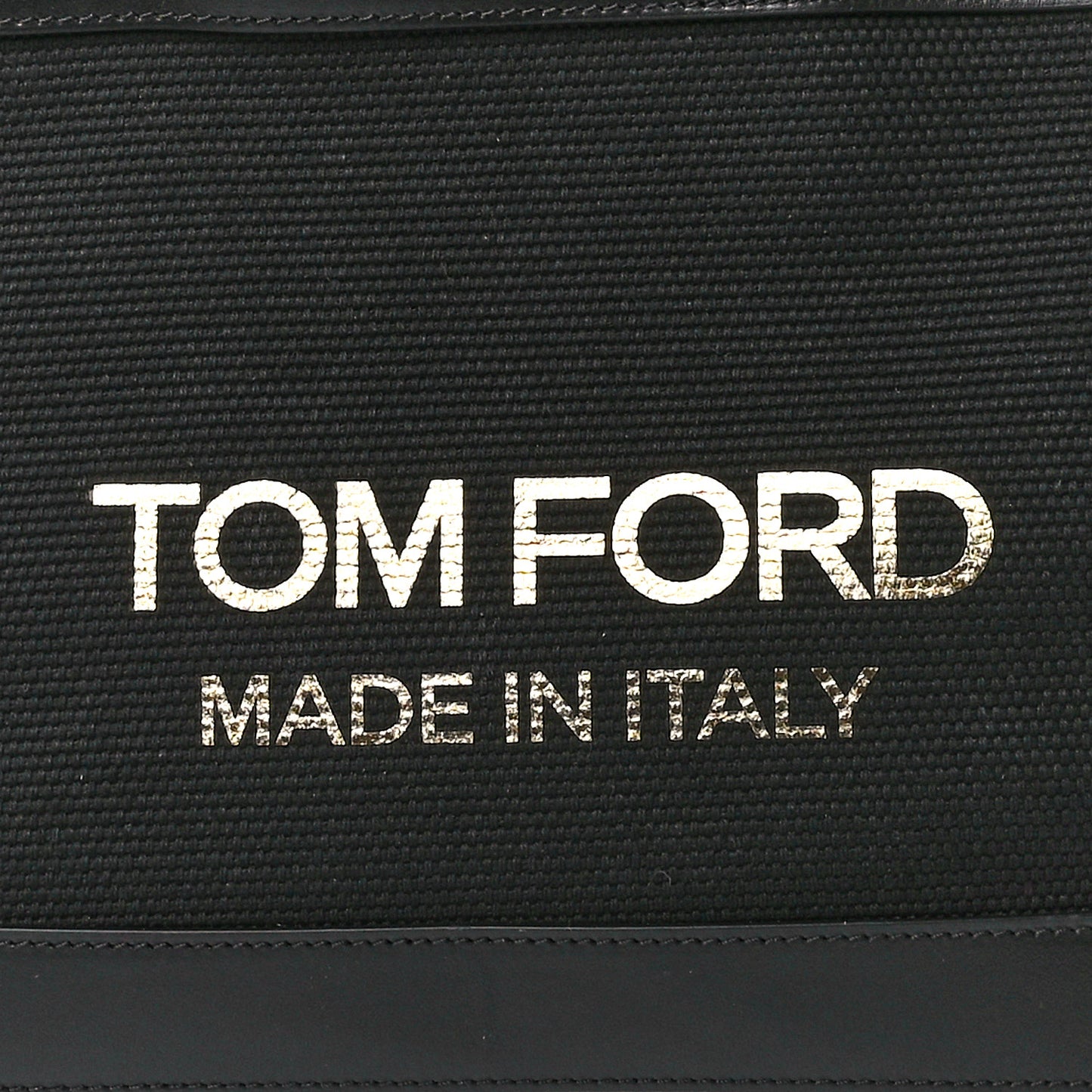 Canvas Calfskin Mini Logo Tote Black