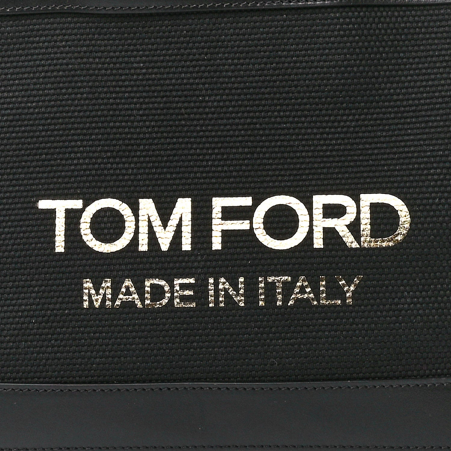 Tom Ford Canvas Calfskin Mini Logo Tote Black 7 of 10