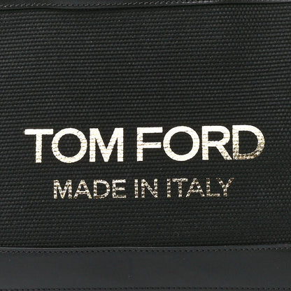 Tom Ford Canvas Calfskin Mini Logo Tote Black 7 of 10