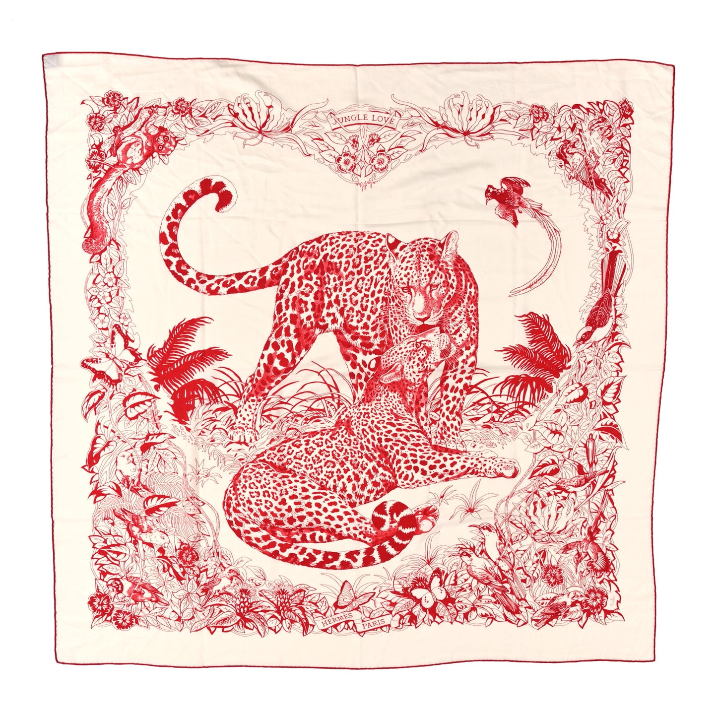 Cashmere Silk Jungle Love Tattoo Shawl 140 White Rouge
