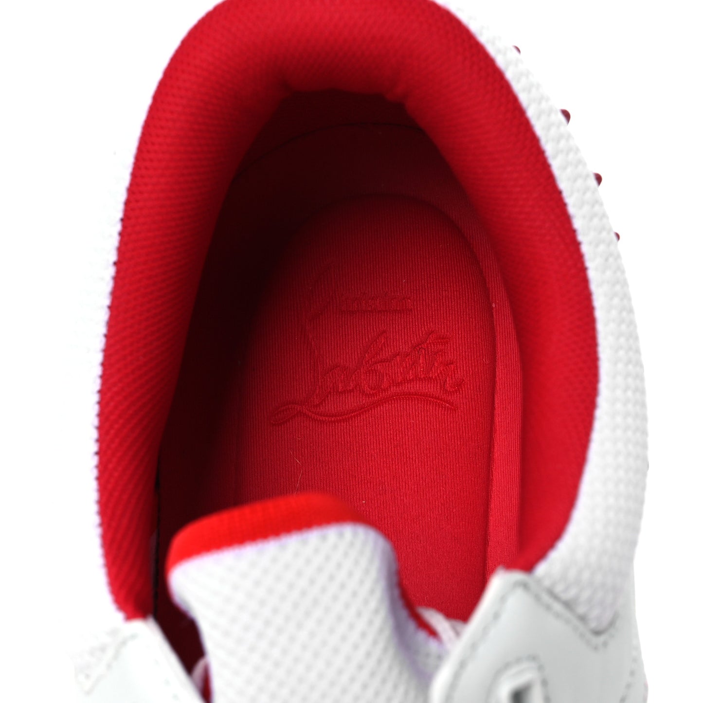 Calfskin Suede Nappa Spike Mens Astroloubi Low Top Sneakers 42 White Red