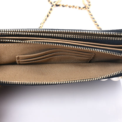 Chanel Goatskin Stitched Small Chic Pearls Clutch With Chain Black 5 of 12