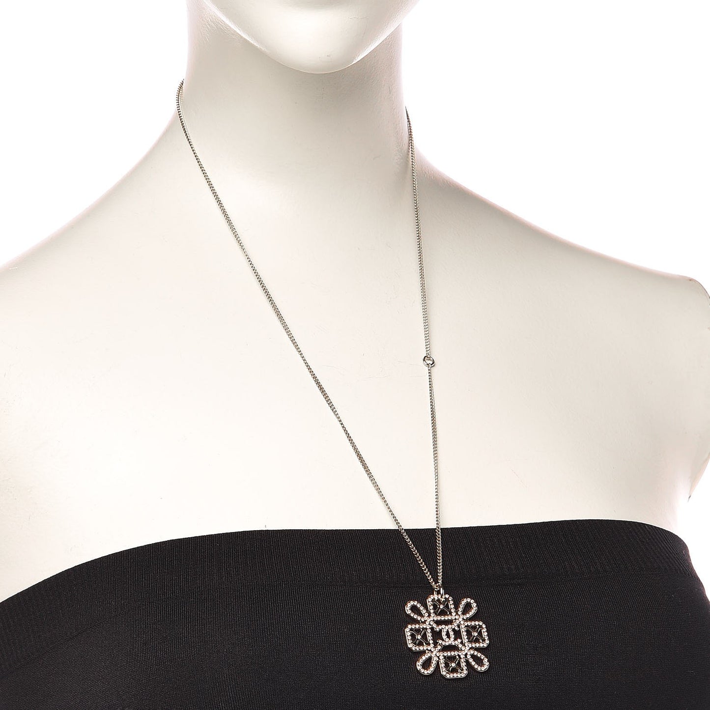 Crystal CC Necklace Light Gold