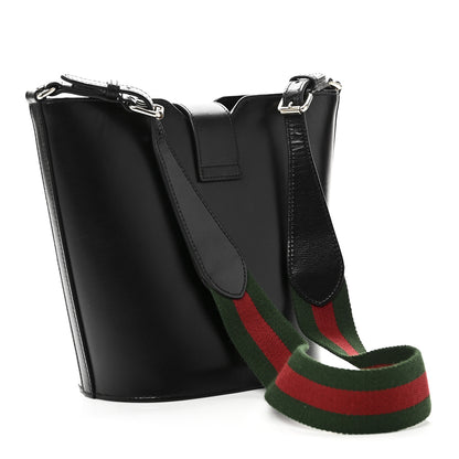 Gucci Tritone Calfskin Web Mini Ophidia Bucket Bag Black 3 of 10