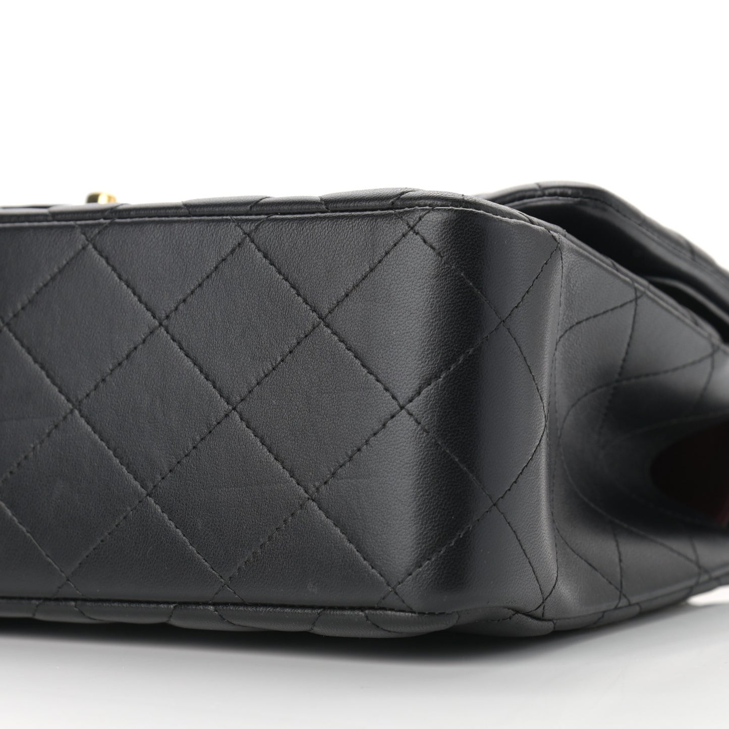 Lambskin Quilted Jumbo Double Flap Black