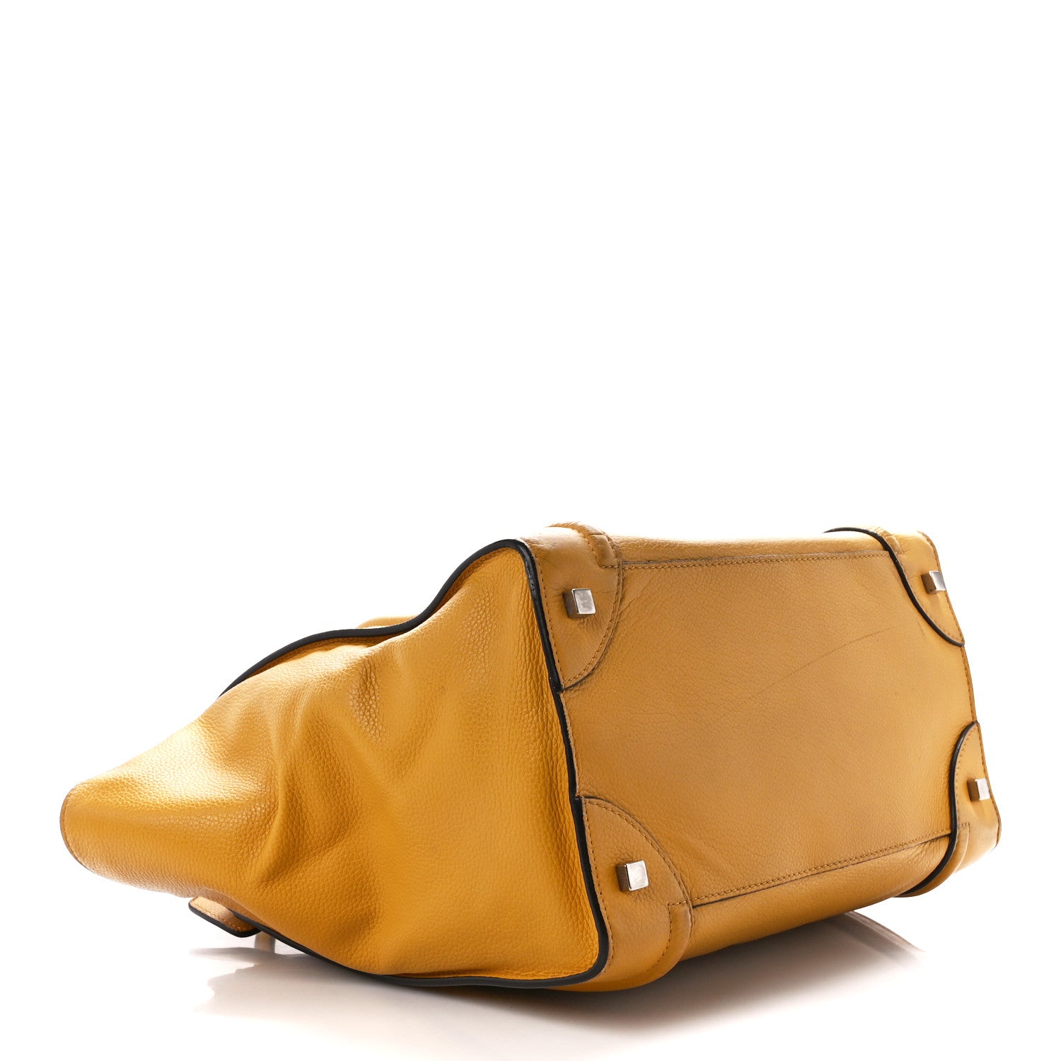 Celine Drummed Calfskin Mini Luggage Ocre 4 of 17