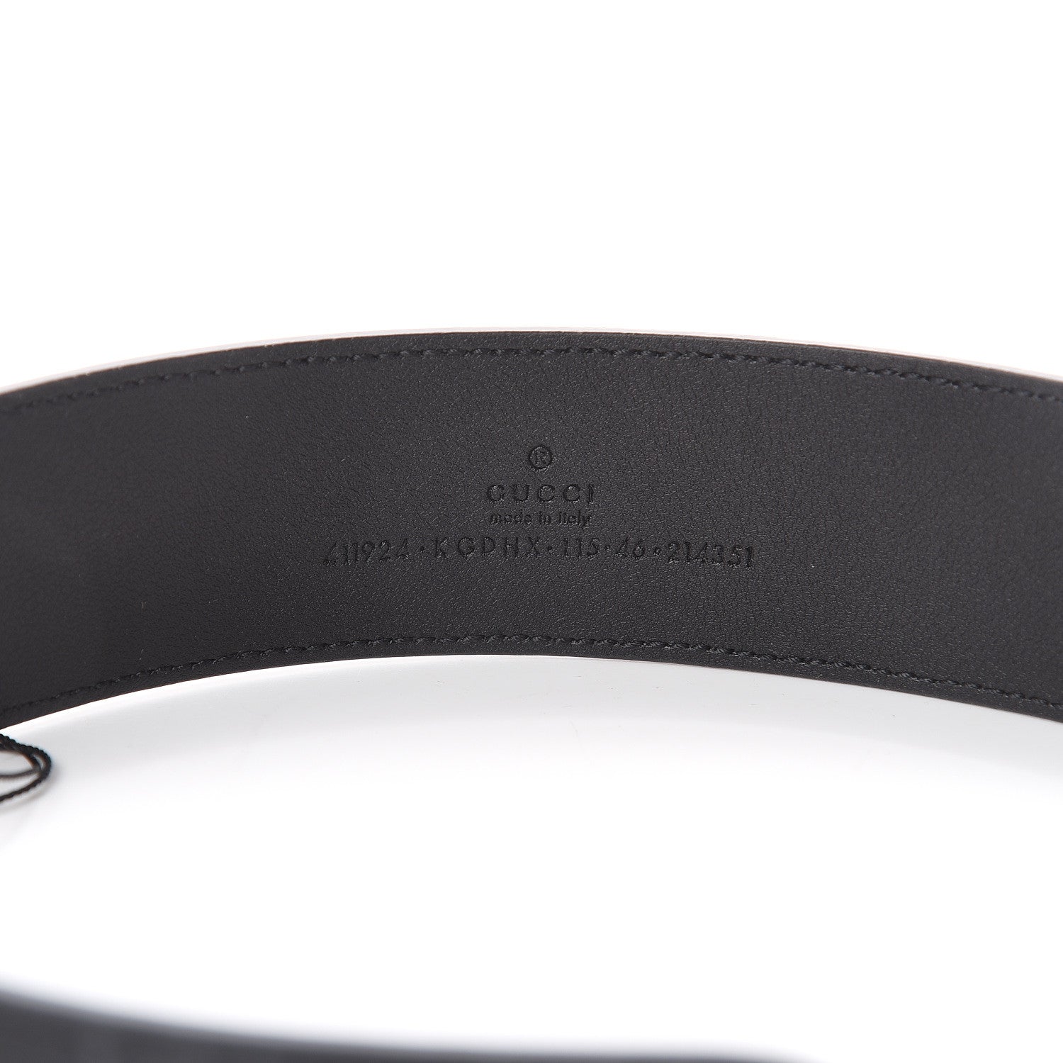 Gucci GG Supreme Monogram Selleria Calfskin Interlocking G 40mm Belt 115 46 Black 5 of 5