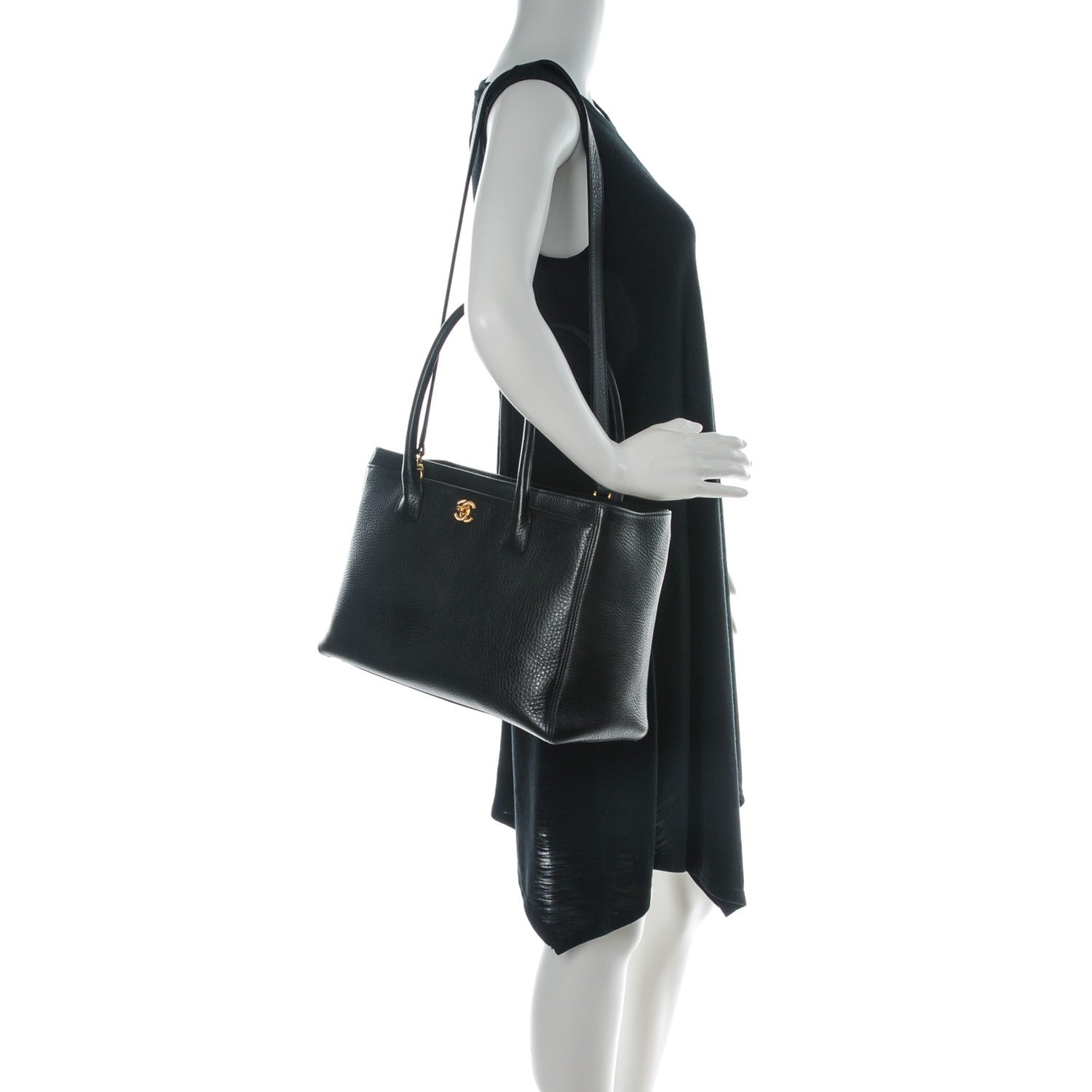 Chanel Deerskin Cerf Executive Shopper Tote Black 2 of 10