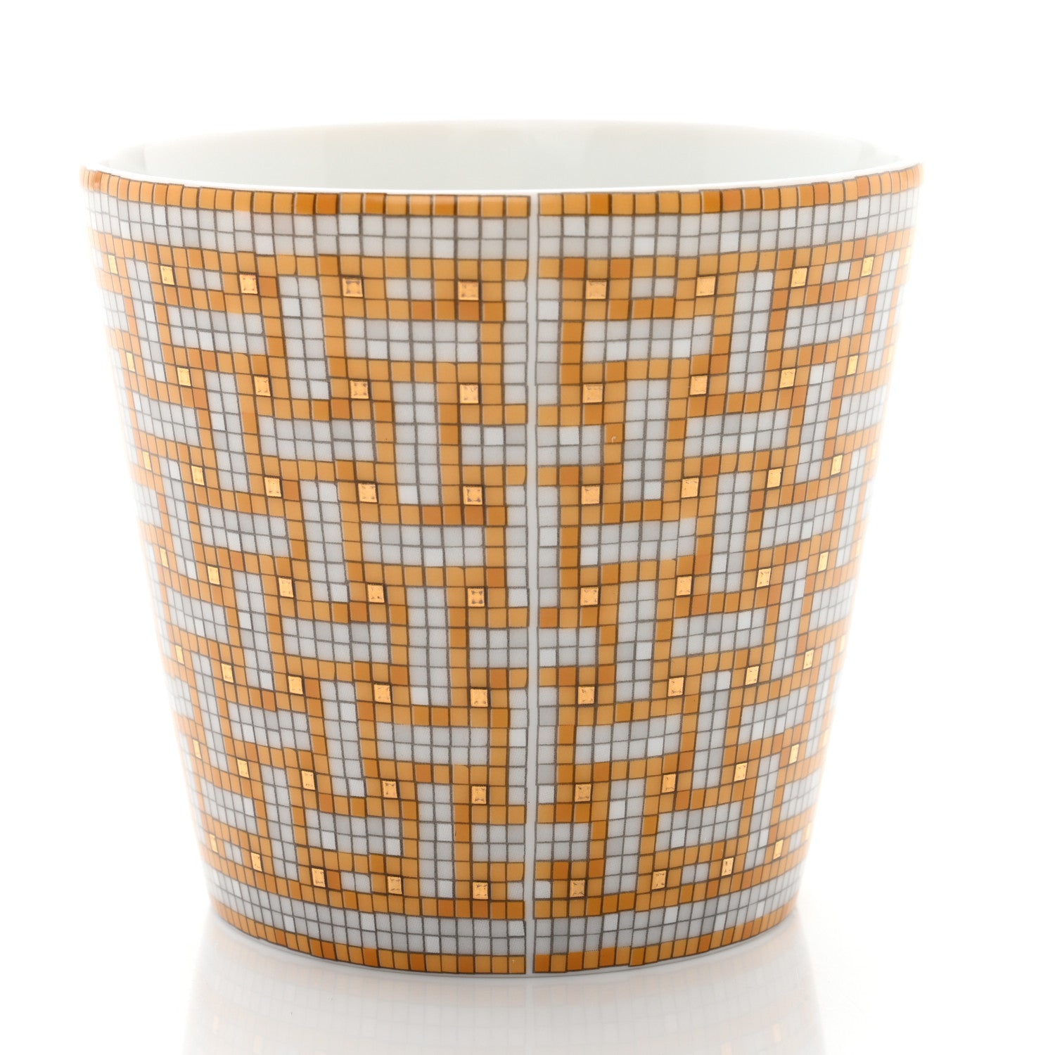 Hermes Porcelain Mosaique Au 24 Porcelain Candle Tumbler Gold 3 of 8