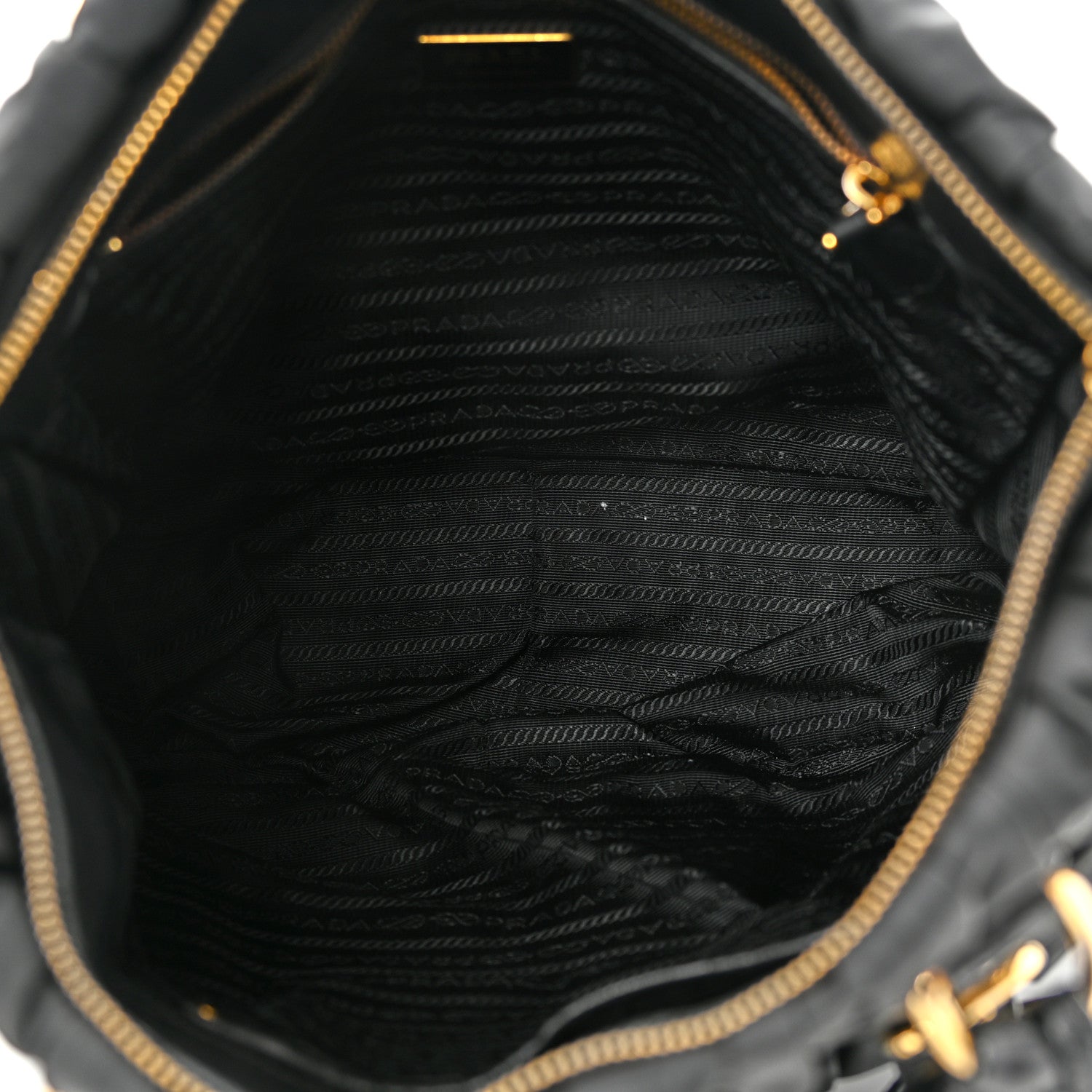 Prada Tessuto Nylon Nappa Braided Gaufre Shopping Satchel Black 5 of 12