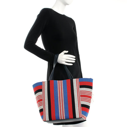 Celine Textile Striped Small Horizontal Cabas Phantom Navy Blue 2 of 7