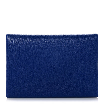 Hermes Chevre Mysore Calvi Duo Card Case Bleu Electrique 1 of 10