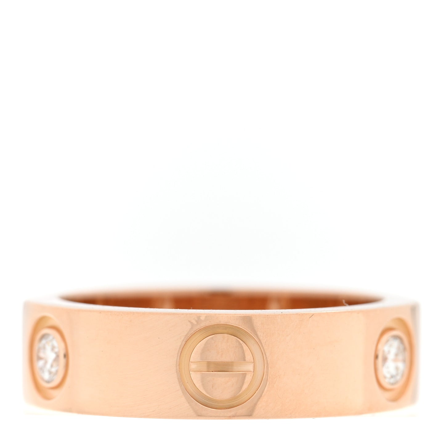 18K Pink Gold 3 Diamond 5.5mm LOVE Ring 51 5.75