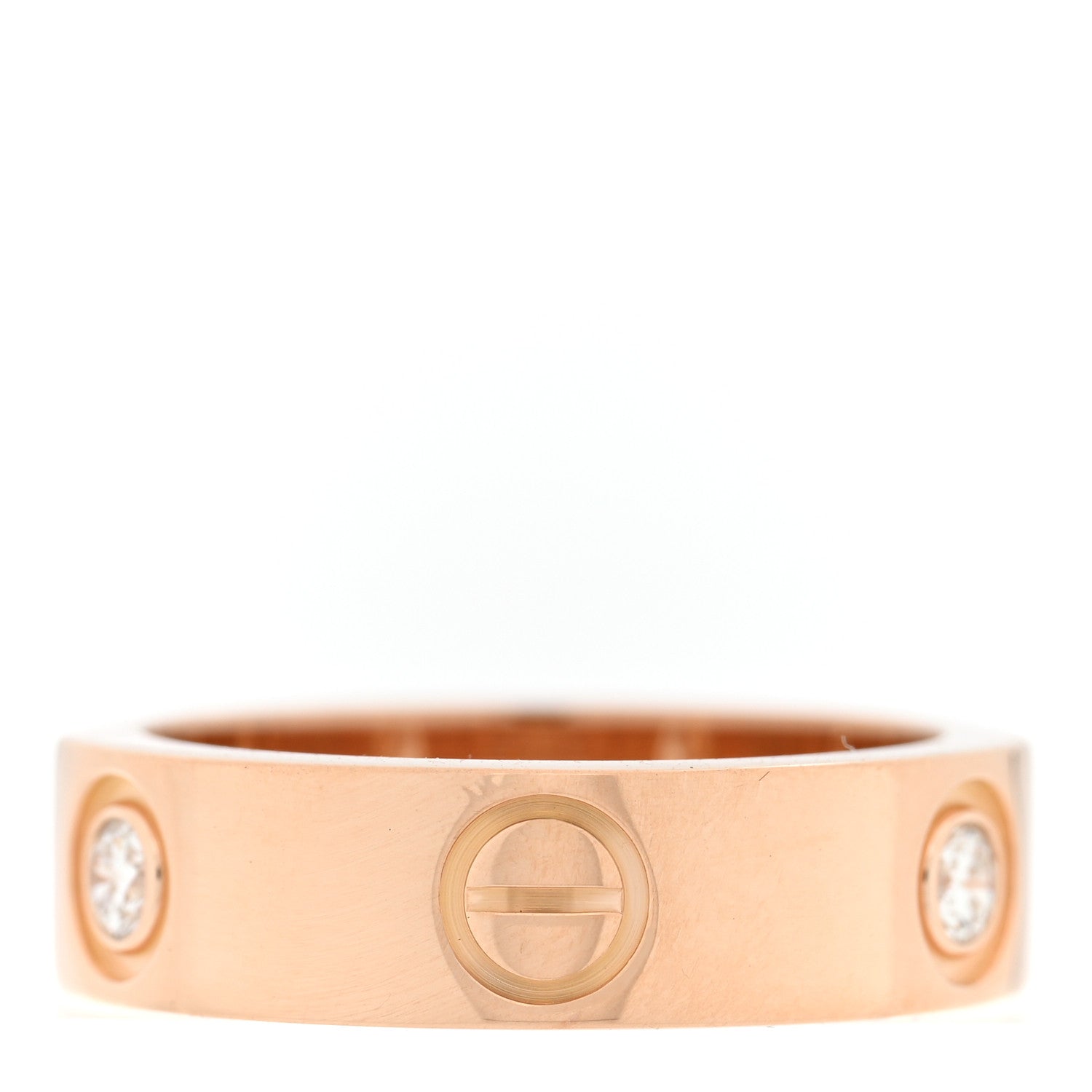 Cartier 18K Pink Gold 3 Diamond 5.5mm LOVE Ring 51 5.75 3 of 4