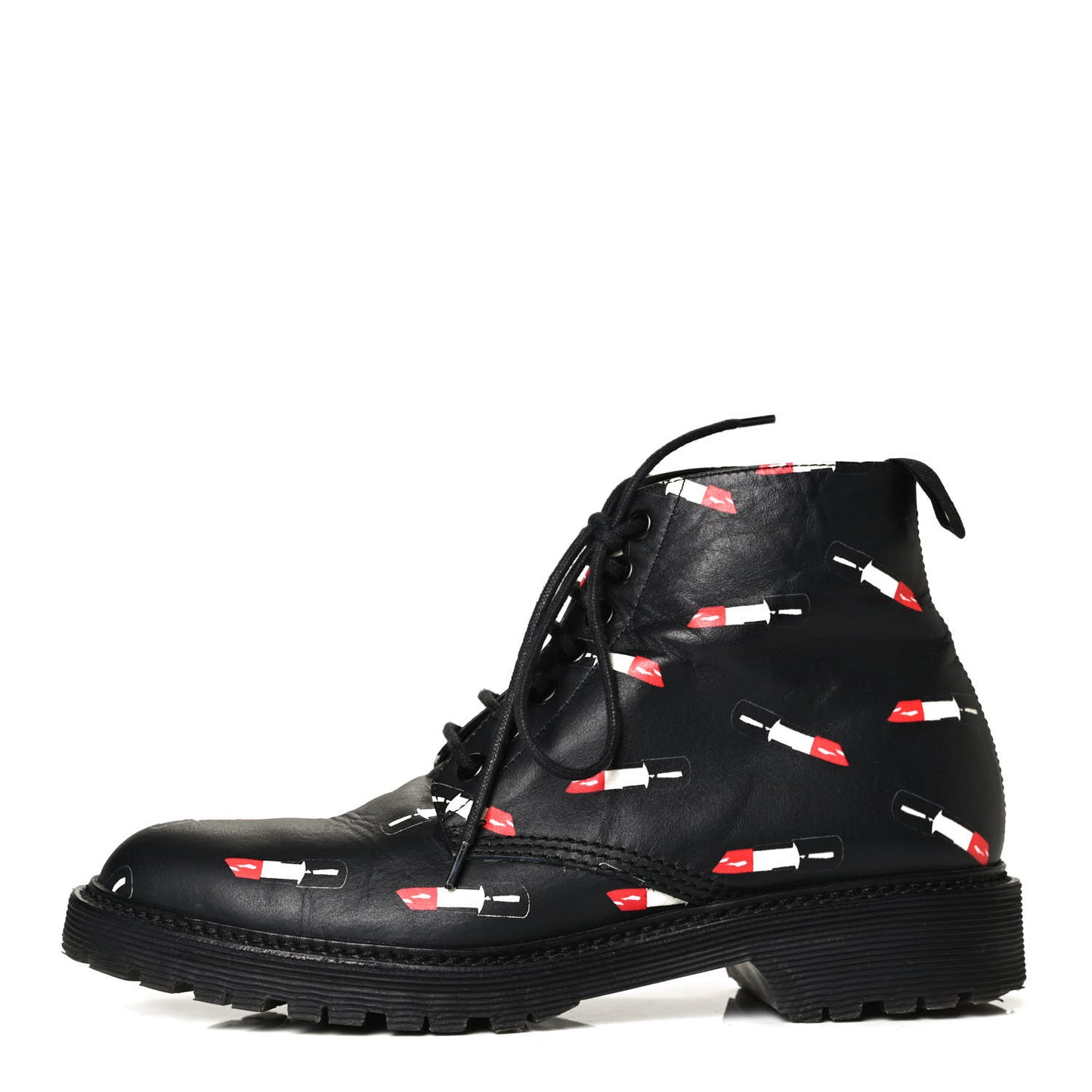 Smooth Calfskin Rangers Boots 37 Black Red
