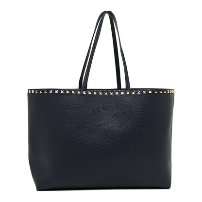 Valentino Garavani Grained Calfskin Rockstud Shoulder Tote Marine 1 of 15