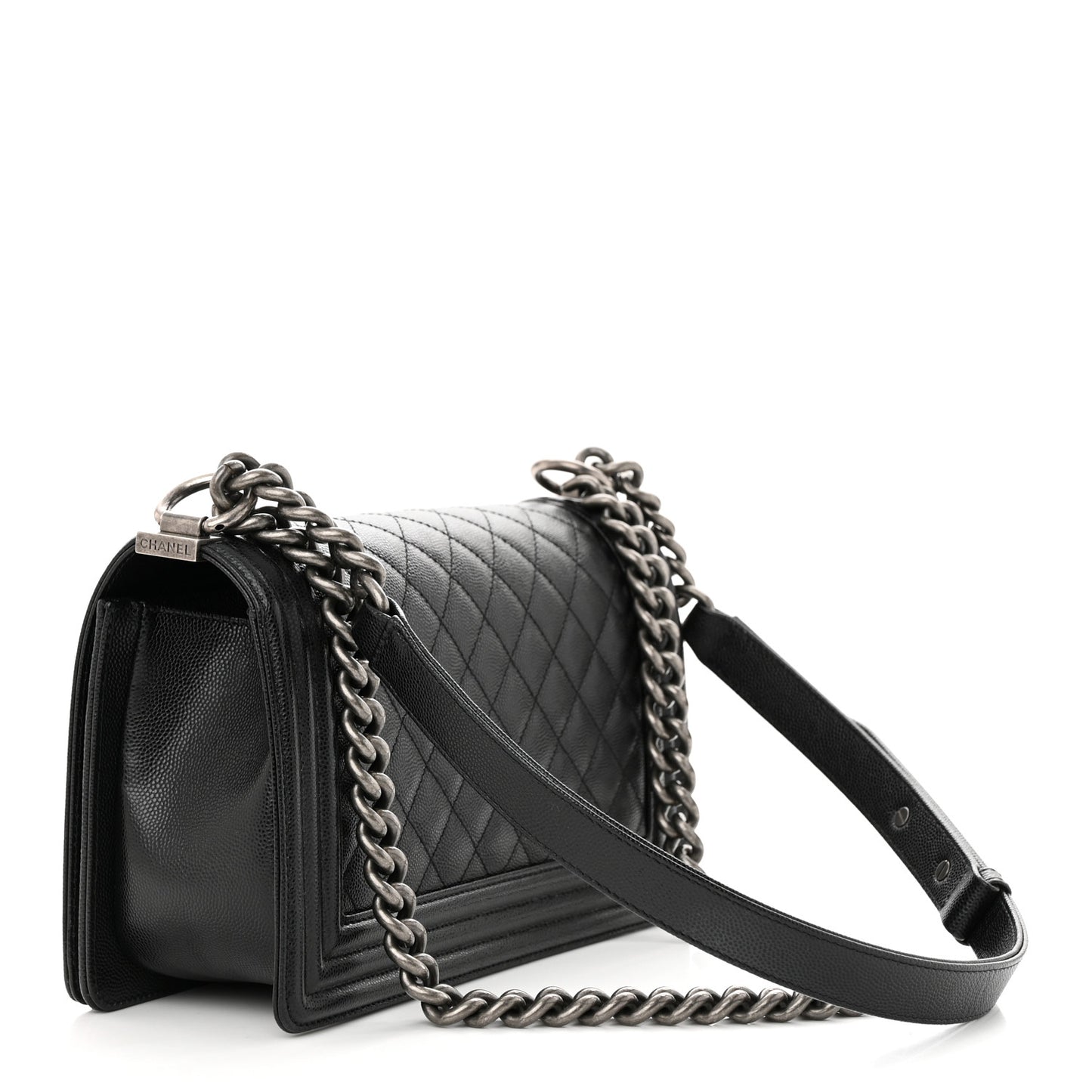 Caviar Quilted Medium Boy Flap Black