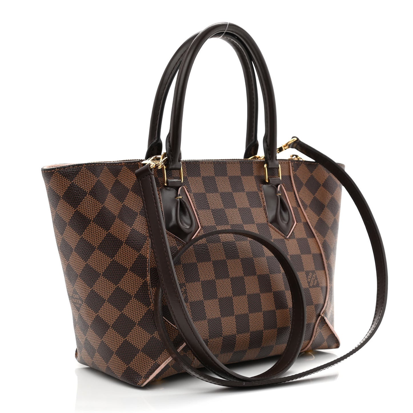 Damier Ebene Caissa Tote PM Rose Ballerine