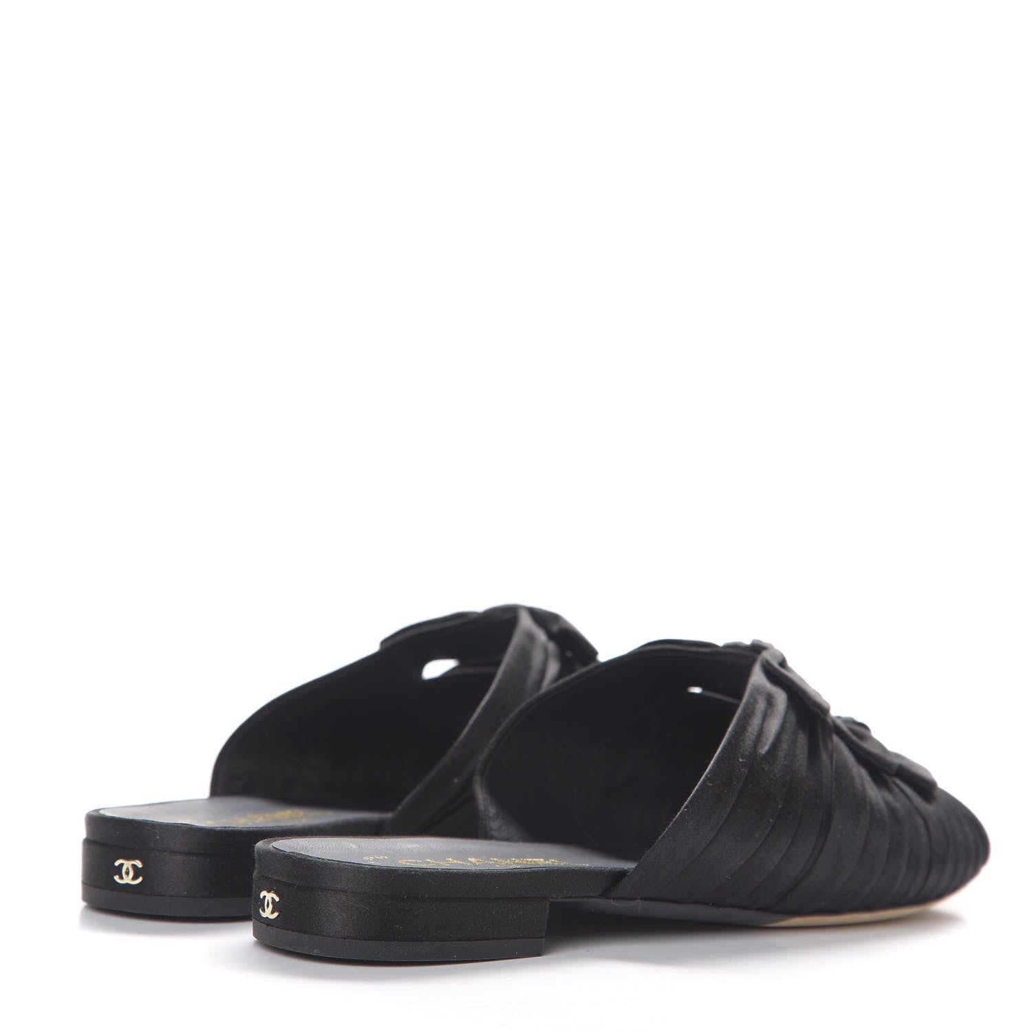 Chanel Satin Bow Mules 40.5 Black 4 of 10