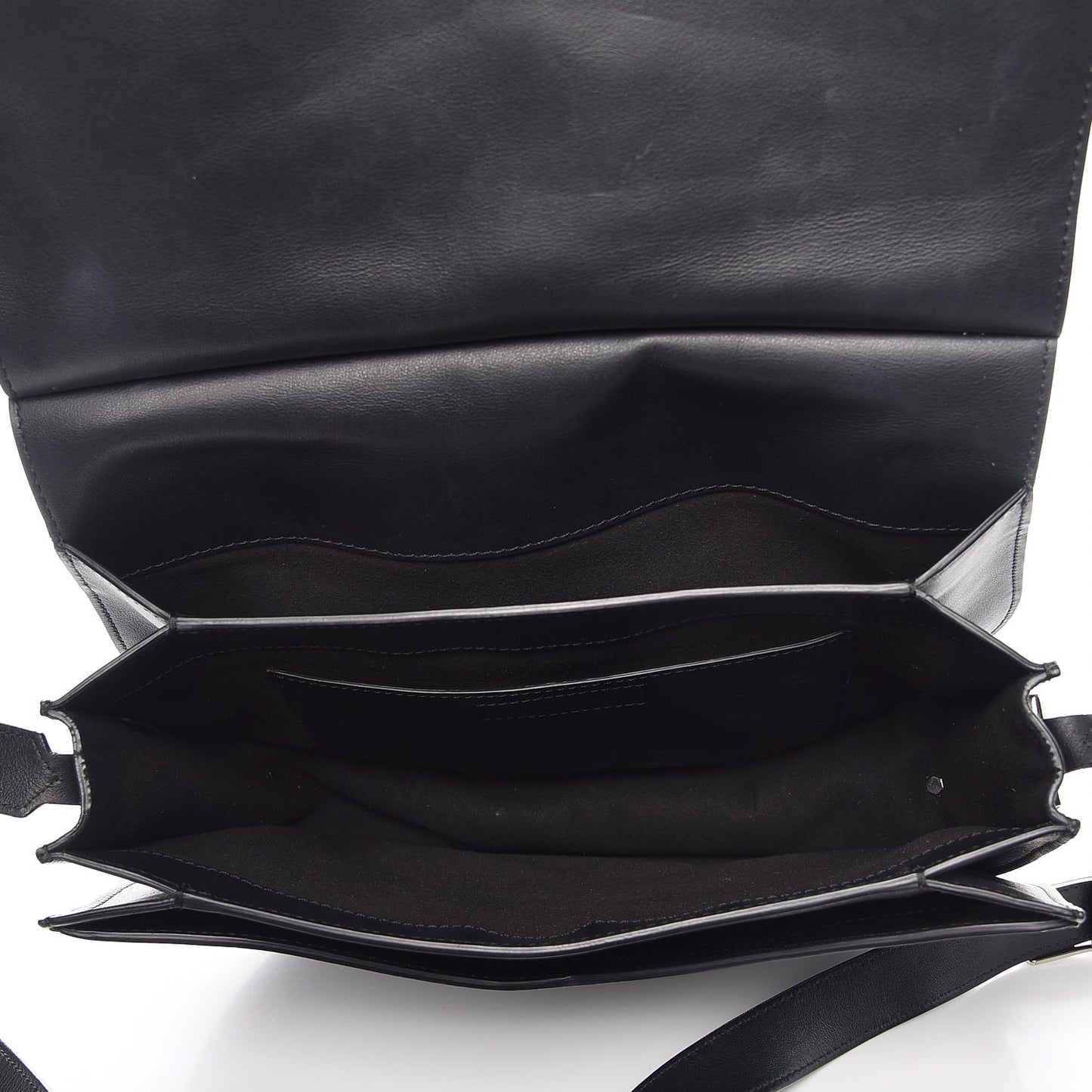Calfskin Infinity Saddle Bag Black
