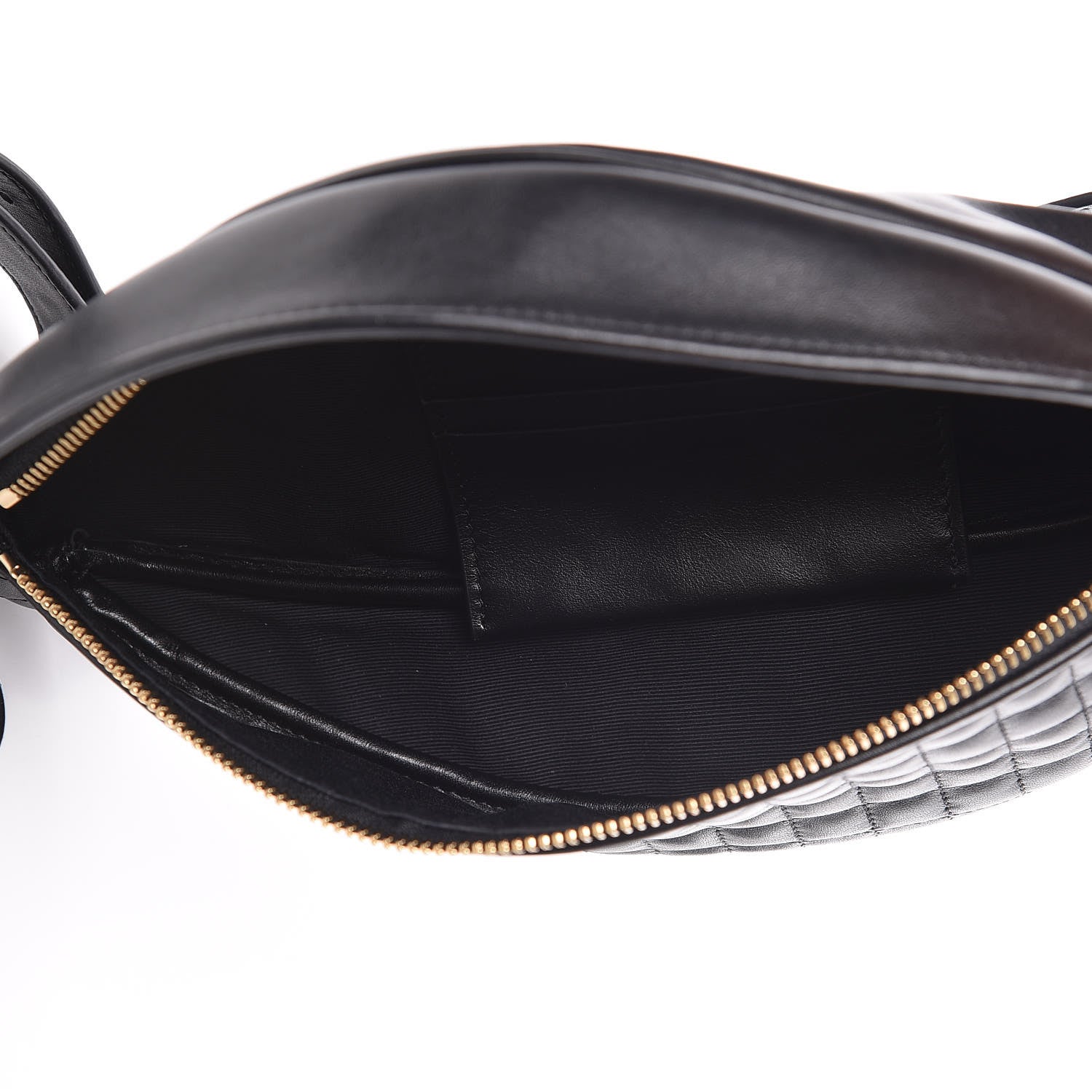 Celine Calfskin Quilted C Charm Belt Bag Black 5 of 9