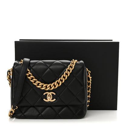 Chanel Lambskin Quilted Small Side Note Flap Black 11 of 11