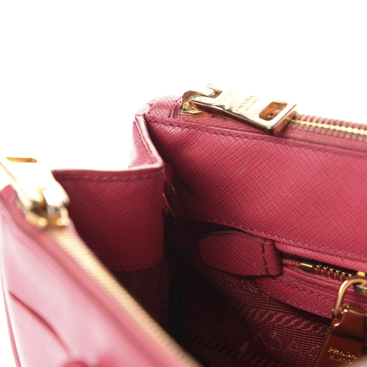 Saffiano Small Galleria Double Zip Tote Fuxia