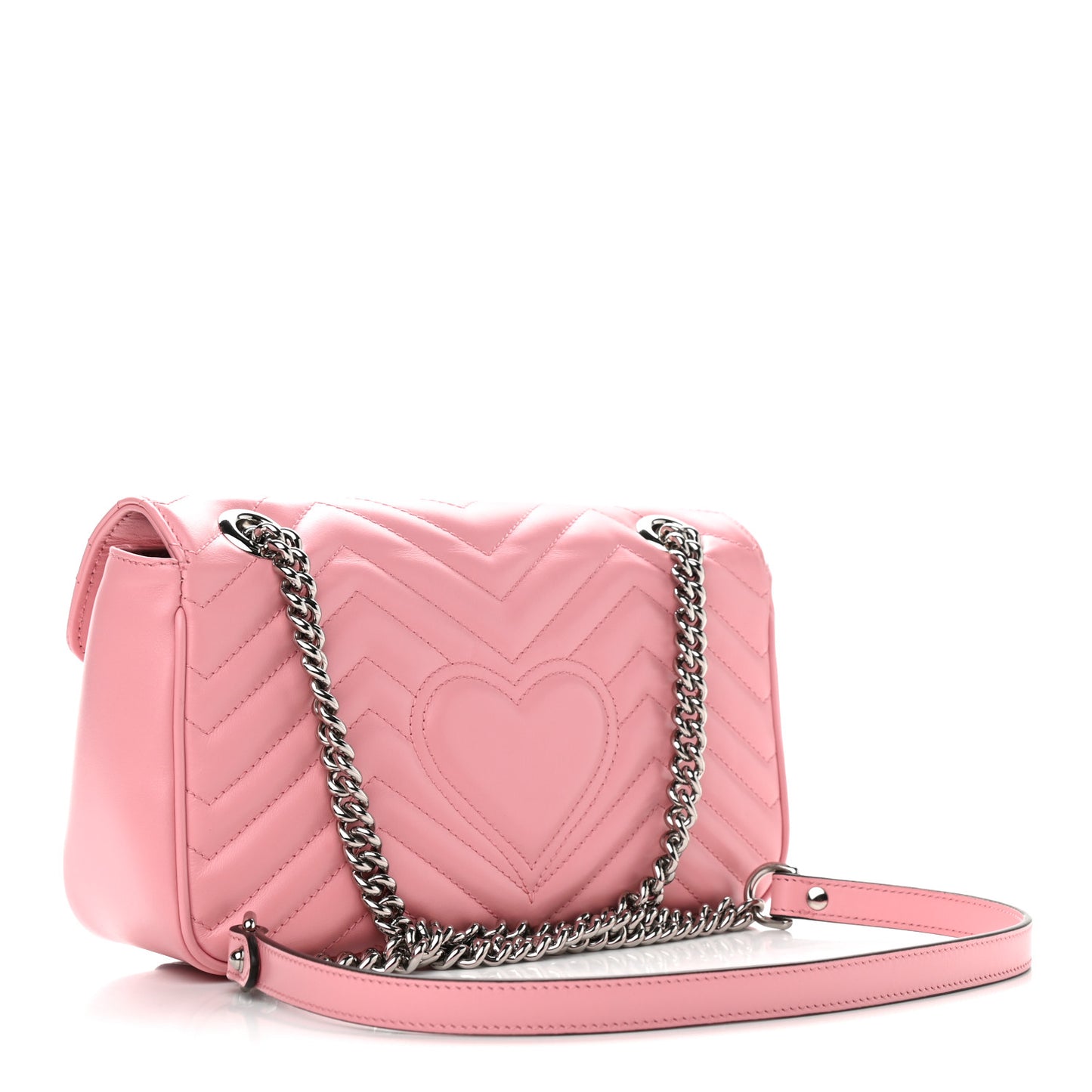 Calfskin Matelasse Small GG Marmont Shoulder Bag Wild Rose