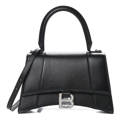 Balenciaga Grained Calfskin Small Hourglass Top Handle Bag Black 1 of 11