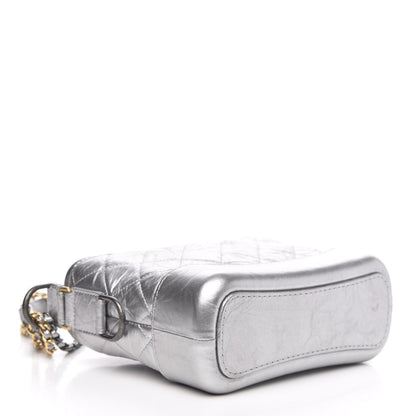 Chanel Metallic Aged Calfskin Quilted Small Gabrielle Hobo Silver 4 of 11
