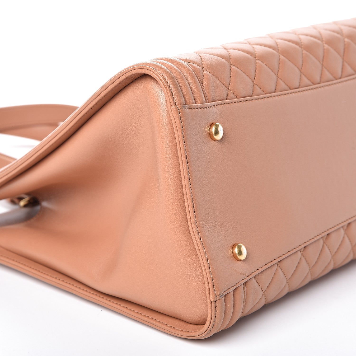 Chanel Calfskin Quilted Boy Shopping Tote Camel 9 of 9