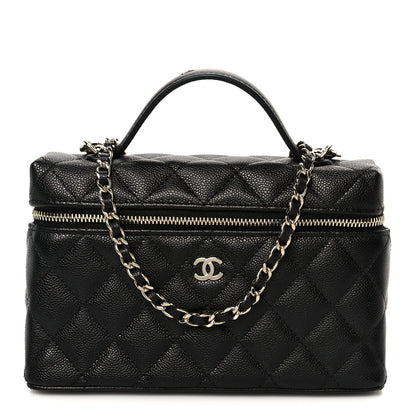 Chanel Caviar Quilted Top Handle Slim Vanity With Chain Black 1 of 11