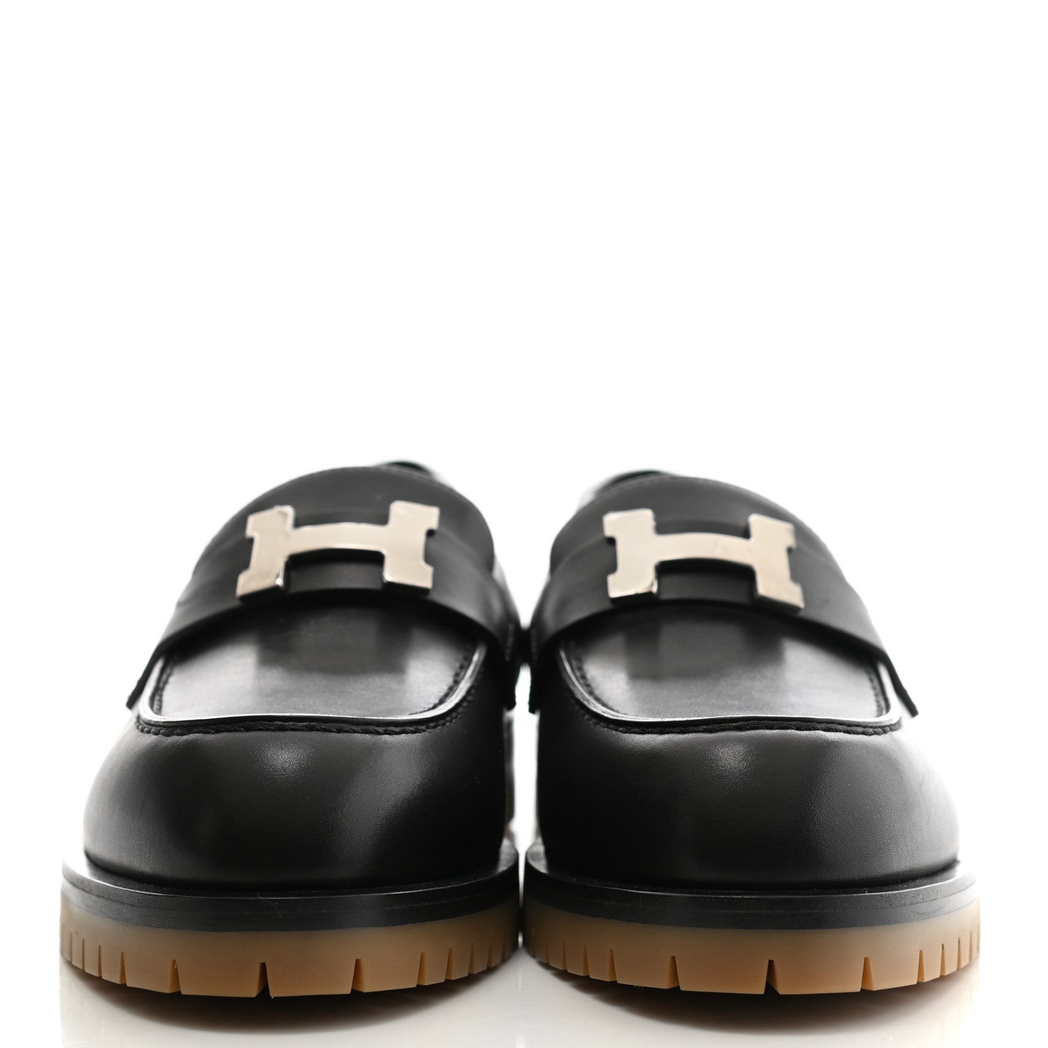 Hermes Calfskin Womens Faubourg Loafers 36 Black 2 of 9