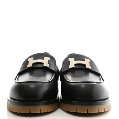 Hermes Calfskin Womens Faubourg Loafers 36 Black 2 of 9