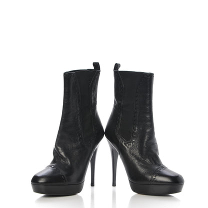Saint Laurent Calfskin Ankle Boots 38.5 Black 6 of 10