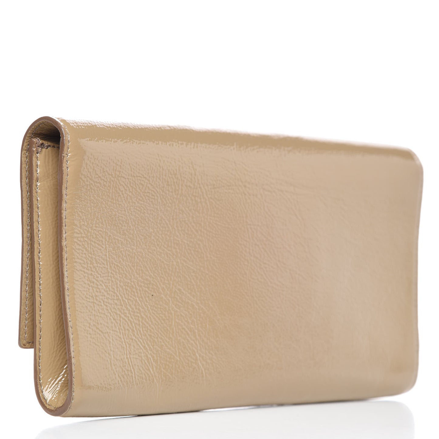 Textured Patent Calfskin Monogram Large Belle De Jour Clutch Beige