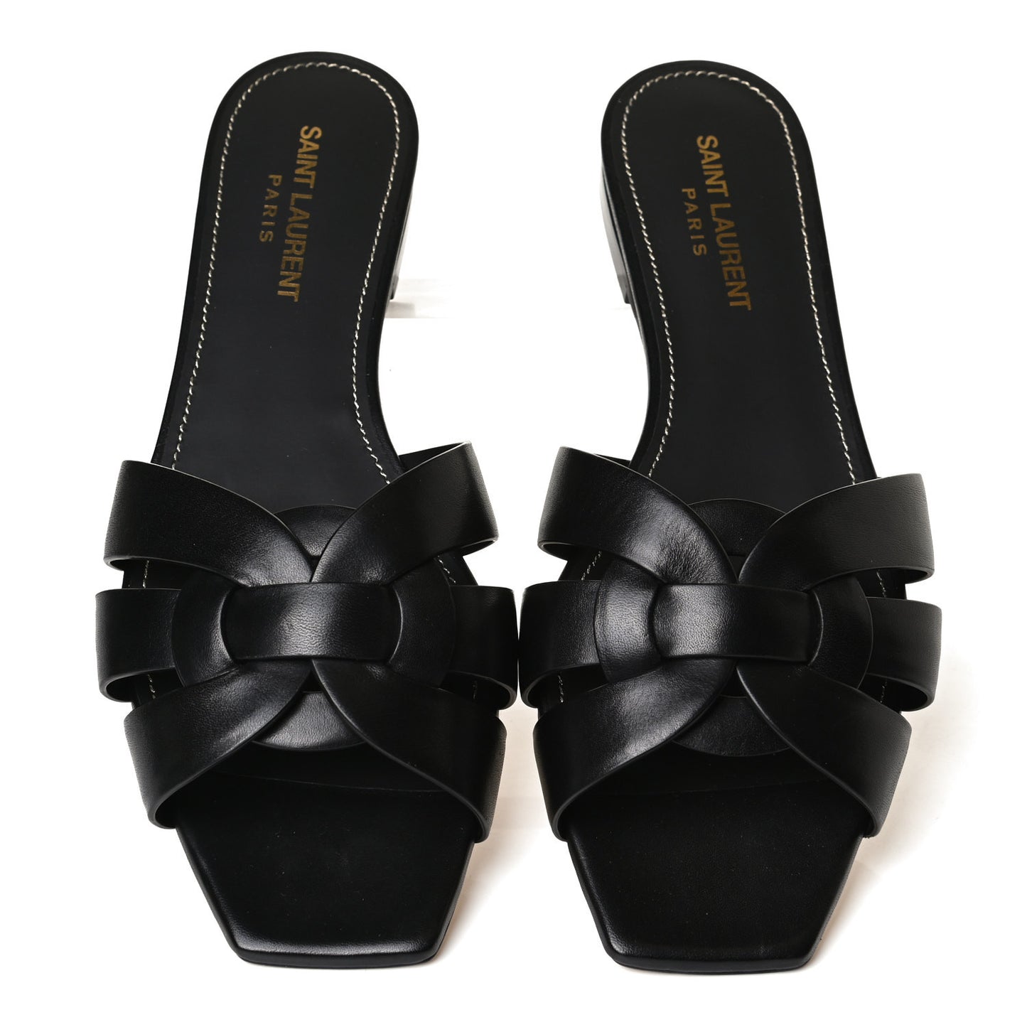 Calfskin Nu Pied 05 Slide Sandals 38 Black