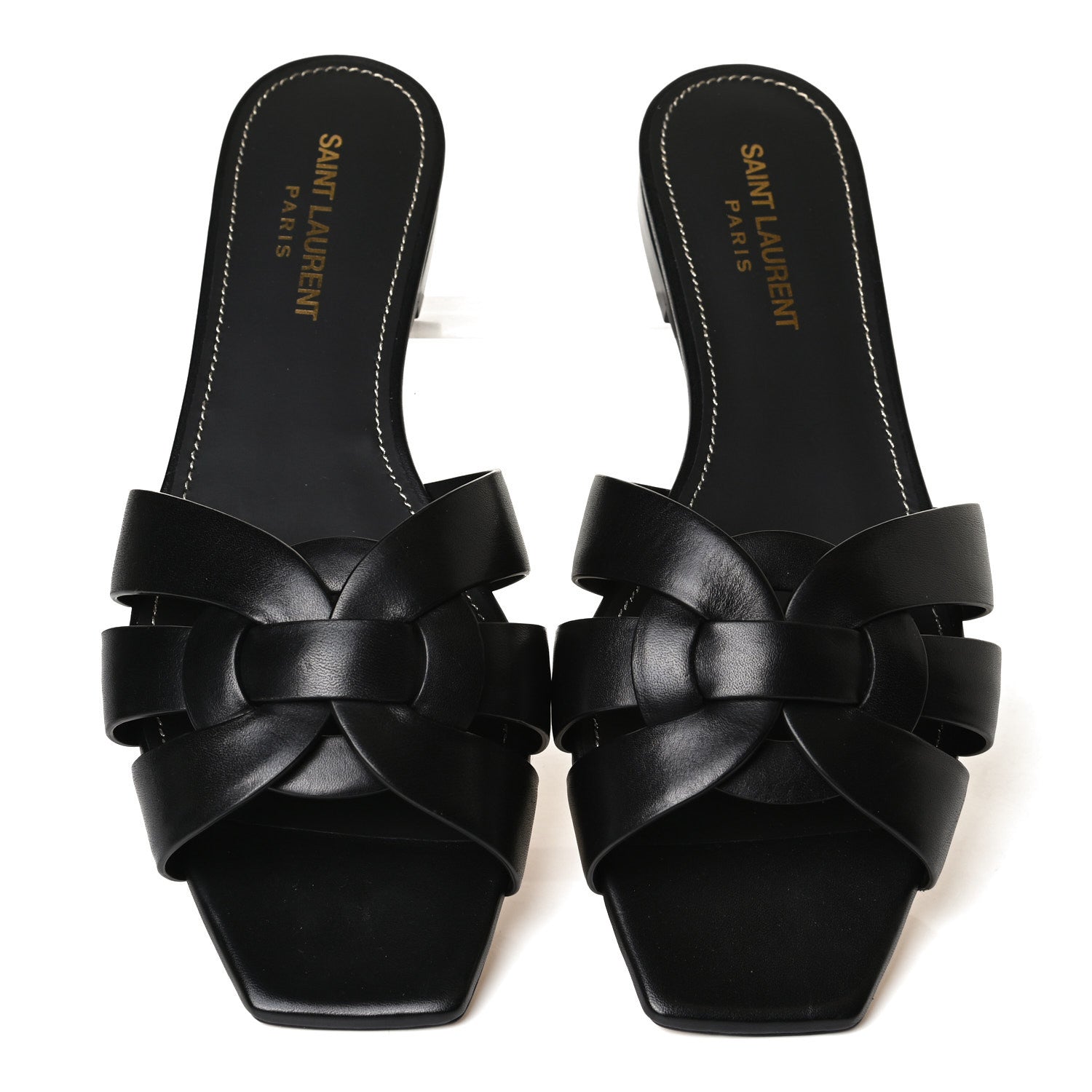 Saint Laurent Calfskin Nu Pied 05 Slide Sandals 38 Black 5 of 12