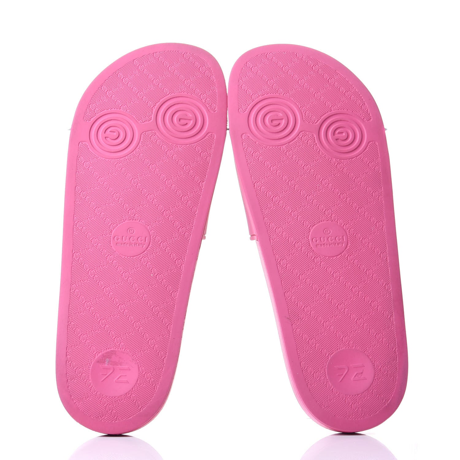 Gucci Rubber Logo Stamped Mens Slide Sandals 9 Fuchsia 7 of 10